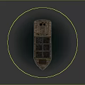 Vintage Water Transport Ship With Weathered Green Red Hull And Deck Structure