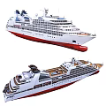 Two Luxury Cruise Ships With Modern Design And Decks