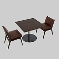 Modern Brown Leather Leisure Chairs With Backrest Design And Wooden Legs Structure