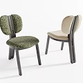 Comfortable Upholstered Fabric Dining Chairs With Dark Solid Wood Frame For Modern Home Dining Space