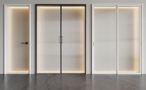 Modern glass door Changhong glass door single door swing door sliding door 3d model