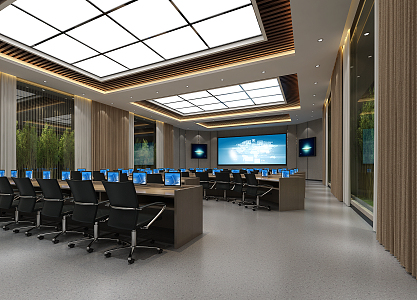 Civil Air Defense Command Hall, Modern Monitoring Room 3d model