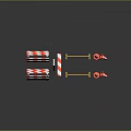 Reflective Road Safety Equipment Featuring Red White Barriers Yellow Fences And Traffic Cones