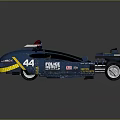 Blue Racing Car With Number 44 And Yellow Accents Streamlined Design