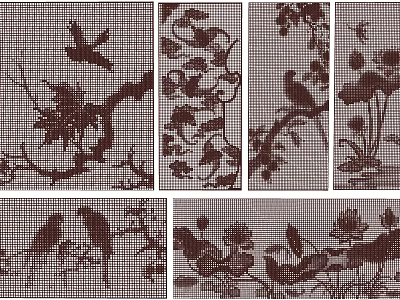 Traditional Bird And Floral Embroidery Patterns With Vintage Textile Motifs 3d model