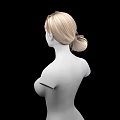 Realistic 3D Female Game And Movie Character With Blonde Bun Hairstyle Upper Body