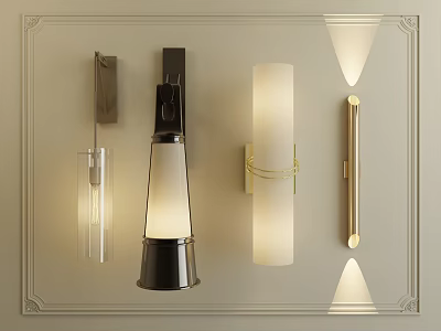 Modern And Elegant Wall Lamps With Different Designs For Home Interior 3d model