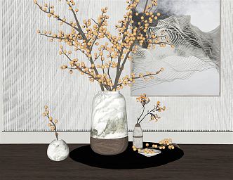 New Chinese Vase Flower arrangement 3d model