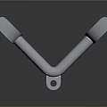 Metal Heavy Duty Support Bracket With Curved Ends And Black Rubber Pads