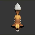 Cartoon Fox Game Movie Character With Brown White Fur Big Eyes Black Tipped Ears