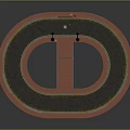 Circular Road Pavement Design With Central Square Street Lamps And Fire Hydrant
