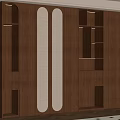 Modern Wooden Bookcase With LED Lighting Open Shelves And Cabinet Doors