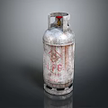 Rusted Silver LPG Gas Cylinder With Red Valve And PG Logo For Home Use