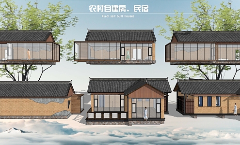 New Chinese-style self-built house 3d model