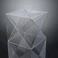 Modern Geometric Wire Cube Decorative Ornament With Symmetrical Linear Design For Home Living Space