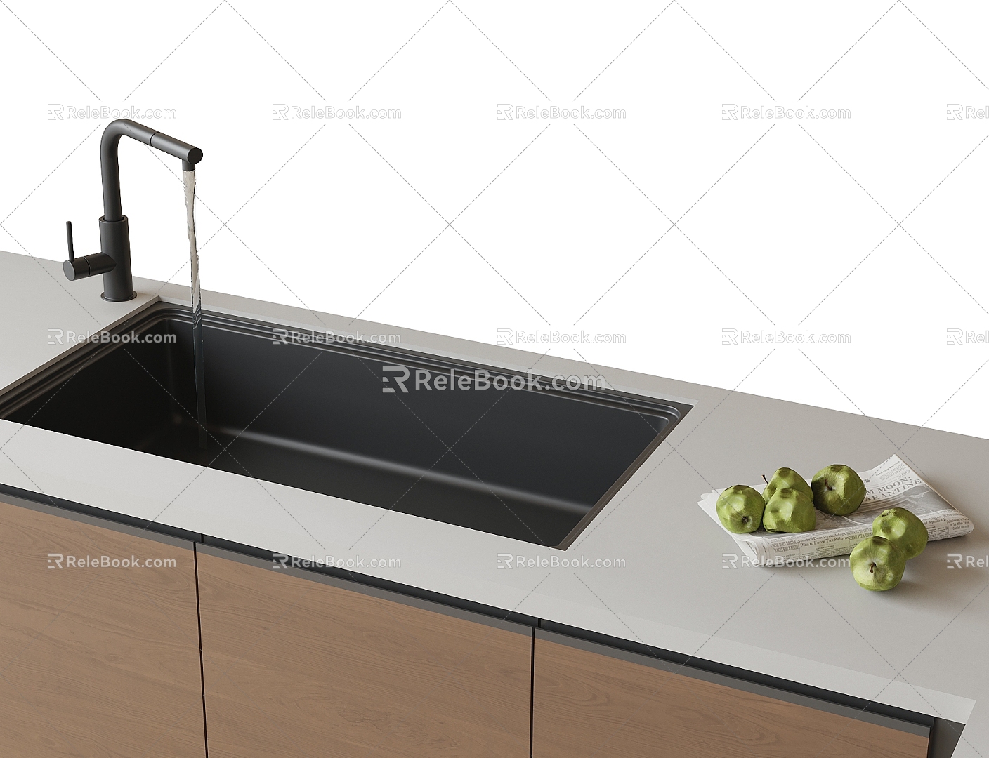 Kitchen dish washing basin single basin 3d model