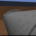 Concrete Underground Road Tunnel Infrastructure With Yellow Stripes And Ceiling Lights