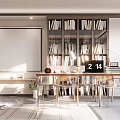 Modern Living Room Interior Design with Bookshelves Chairs Table and Natural Light