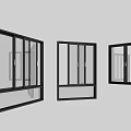 Black Framed Glass Windows Various Modern Styles Home Installation Design 3d model