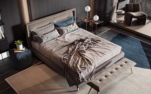 Style Commodity Bed 3d model