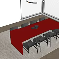 Modern Dining Table and Chair Combination 3d model