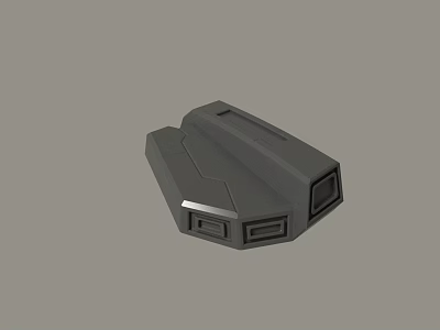 Modern Black Geometric 3D Model of Mechanical Device Component Structure 3d model