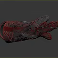 Pair of Red and Gray Gloves with Textured Palm and Finger Design for Comfortable Wear