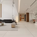 Modern Duplex Living Room Interior With TV Wall Coffee Table And Floor to Ceiling Windows