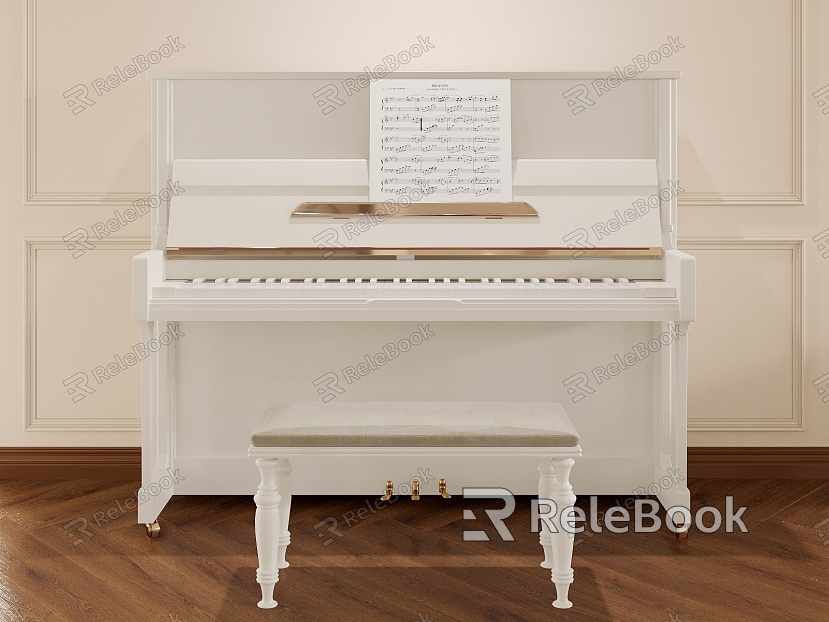 Piano White Paint Piano model