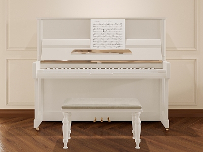 Piano White Paint Piano model