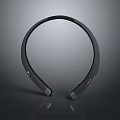 Sleek Black Computer Wireless Neckband Headset With Ergonomic Design And Clear Sound 3d model
