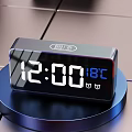 Modern Digital Clock With Glass Panel And Time Temperature 3d model