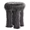 Soft Blue Furry Stool With Various Color Options For Home Decor