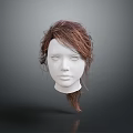 White Mannequin Head Model With Natural Brown Hair And Detailed Facial Structure