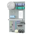 Organized Home Gym Sports Equipment With Yoga Ball Mats Dumbbells Resistance Bands on Wall