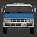 Vintage Blue And White Bus Featuring Multiple Windows White Roof And Shiny Exterior