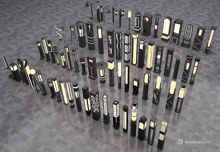 Modern Outdoor Lights With Various Designs And Styles For Garden And Patio Use 3d model 