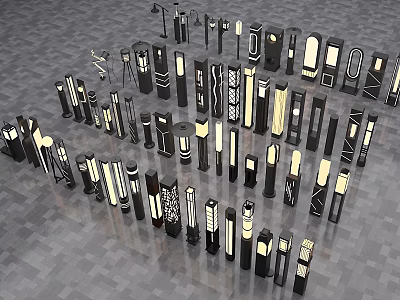 Modern Outdoor Lights With Various Designs And Styles For Garden And Patio Use 3d model