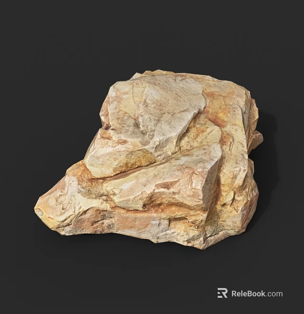 Natural Stone And Wood Decorative Elements With Rustic Texture And Earthy Tones 3d model 