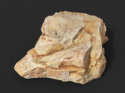 Natural Stone And Wood Decorative Elements With Rustic Texture And Earthy Tones 3d model