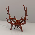 Brown Single Chair Featuring Antler Inspired Creative Design For Modern Spaces 3d model