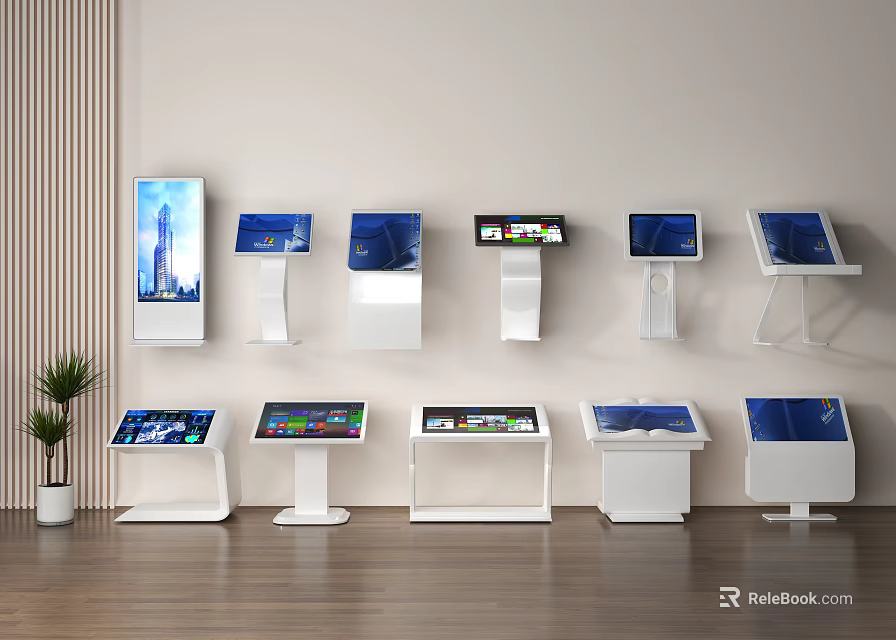 Variety Of Televisions Displayed In Modern Room 3d model 