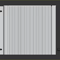 White Vertical Striped Radiator Featuring Minimalist Modern Design On Dark Smooth Surface