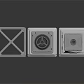 Light Gray Modular Scene Components With Square Frames And Hole Panels