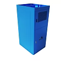Tall Blue Storage Cabinet With Glass Door Panel And Solid Structure 3d model