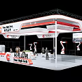 High Tech Exhibition Hall Interior With Robots Booth Design And Product 3d model