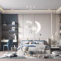 Modern Kids Room Interior Design With Moon Star Decor Bed Desk And Soft Rug