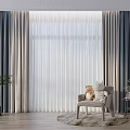 White and Gray Plaid Long Curtains for Living Room Interior Decor