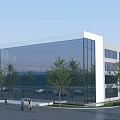 Modern Industrial Factory Complex With Multiple Warehouse Buildings Parking Area And Green Landscaping