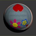 Decorative Ornament Set Featuring Painted Egg With Flowers Eyes And Mask